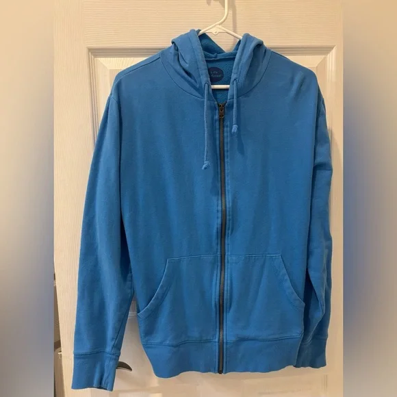Life Is Good Blue Full Zip Hooded Sweatshirt - Picture 2 of 4